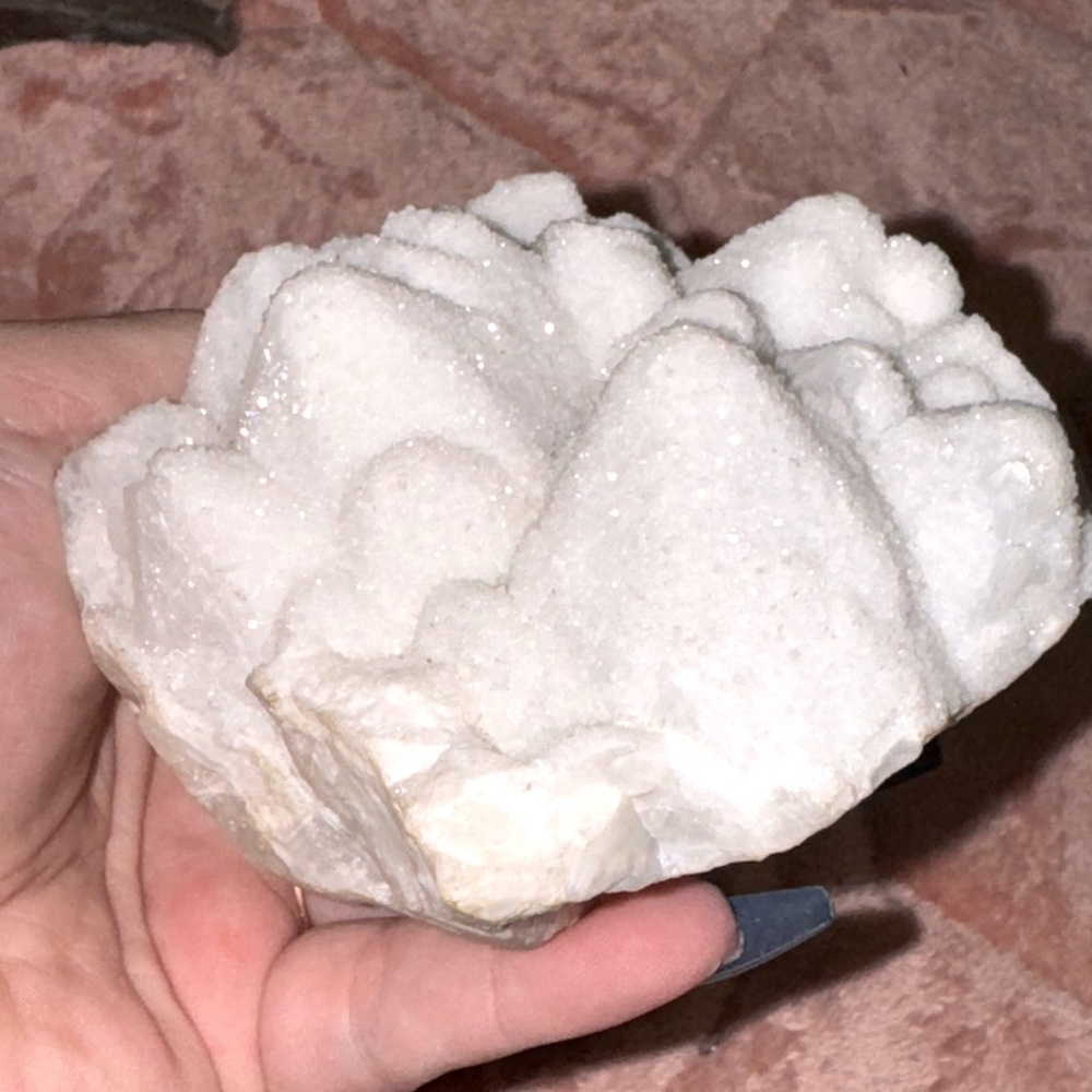 Sugar druzy quartz cluster